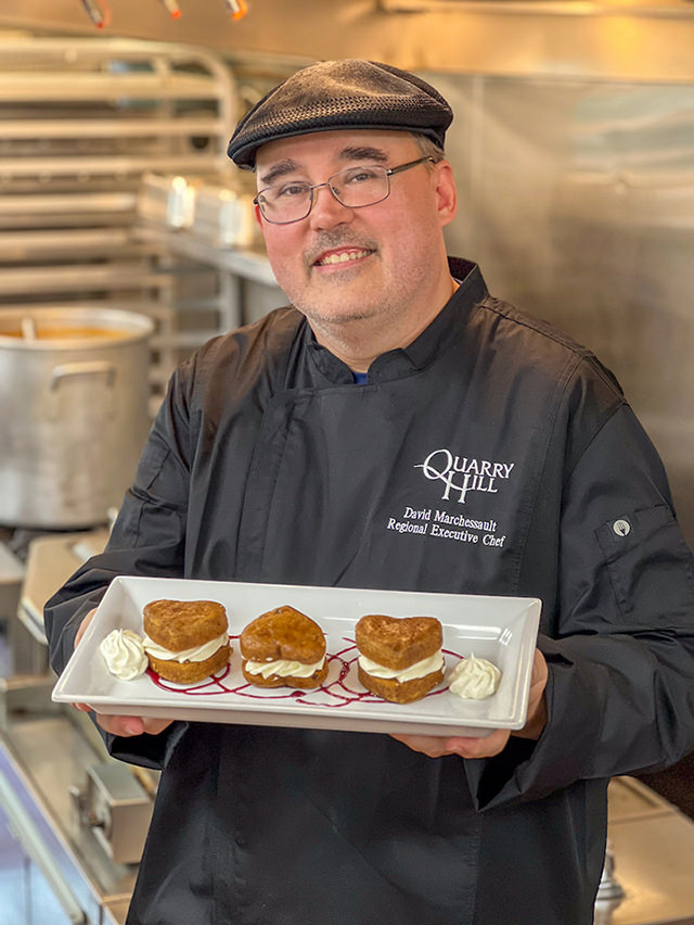 Chef Dave with dessert