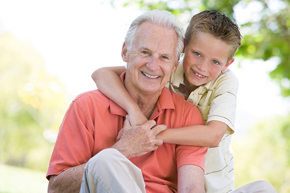 Grandfather with grandson