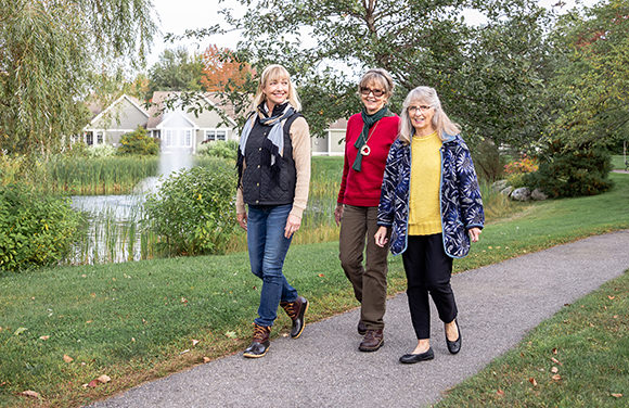 Family going for a walk